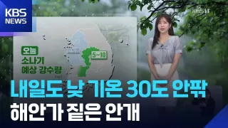 [날씨] 내일(9일)도 낮 기온 30도 안팎…해안가 짙은 안개 / KBS 