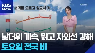 [날씨] 낮더위 계속, 맑고 자외선 강해…토요일 전국 비 / KBS 