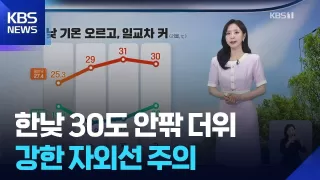 [날씨] 한낮 30도 안팎 더위…강한 자외선 주의 / KBS 