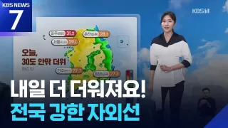 [날씨] 내일(31일) 더 더워져요!…전국 강한 자외선 / KBS 