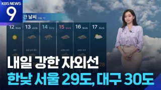 [날씨] 내일(11일) 강한 자외선…한낮 서울 29도, 대구 30도 / KBS 